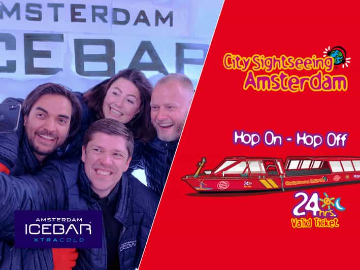Amsterdam: 24-Hour Hop-On Hop-Off Boat and XtraCold Icebar - Start with Amsterdam from the water