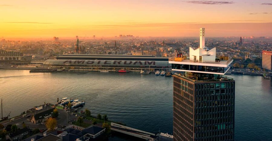 Amsterdam: A'DAM Lookout Entry Ticket with Burger - A lift ride with a light show