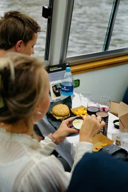 Amsterdam canal cruise with culinary burger or cheese & wine - Het Scheepvaartmuseum and NEMO