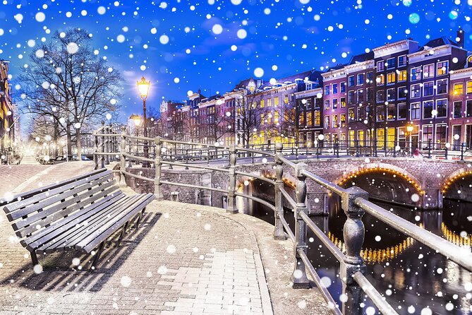 Amsterdam Christmas Walk with hot drink and Dutch treat - Starting beneath the tree at Dam Square