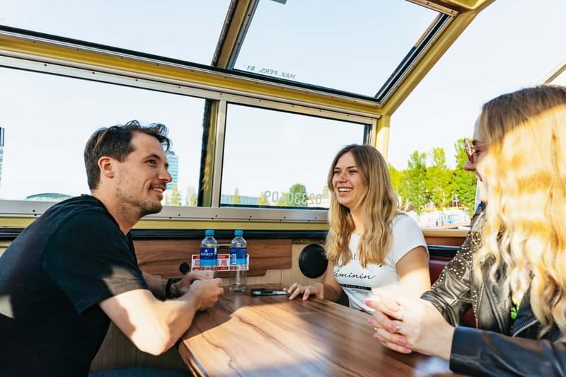 Amsterdam: City Centre Canal Cruise & Free Flower Cocktail - What the boat is like in poor weather