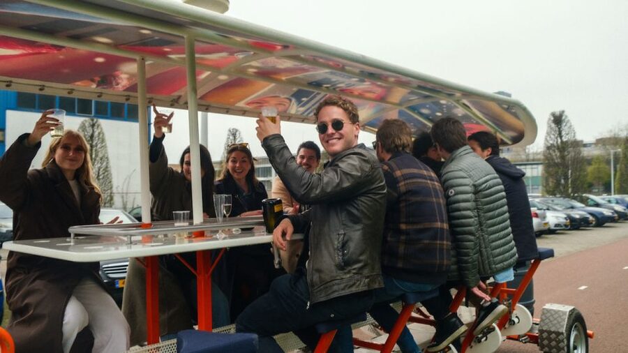 Amsterdam: Dutch Beer Bike Blast Tour with Onboard Bar - The 65-minute ride through Sloterdijk