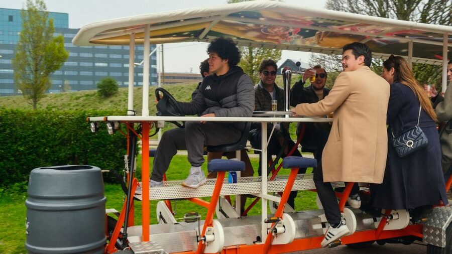 Amsterdam: Dutch Beer Bike Blast Tour with Onboard Bar - The beer bike setup and onboard bar