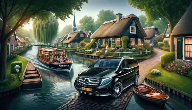 Amsterdam: Explore Giethoorn in a Private Tour with Driver - Entering Giethoorn by water