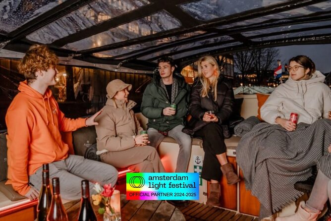 Amsterdam Light Festival: Cruise Unlimited Drinks & Bite option - Open boat views, with a real weather trade-off