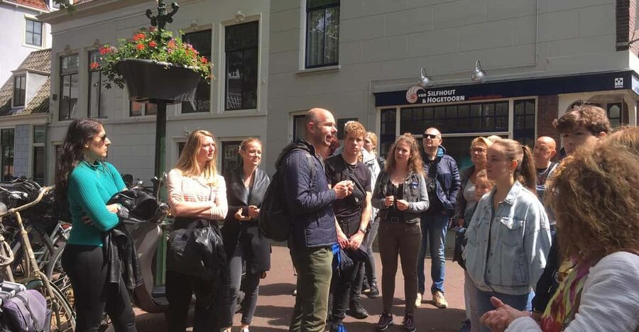 Delft: City Center Walking Tour - The leaning Old Church