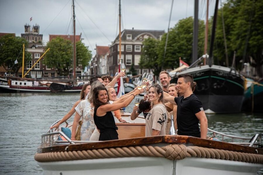 Dordrecht: City Canal Cruise - City Hall and the Great Church from the water