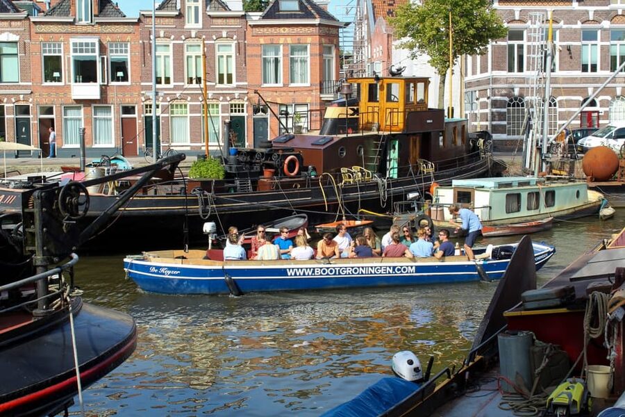 Groningen: Open Boat City Canal Cruise - Hoge der A and Lage der A warehouses