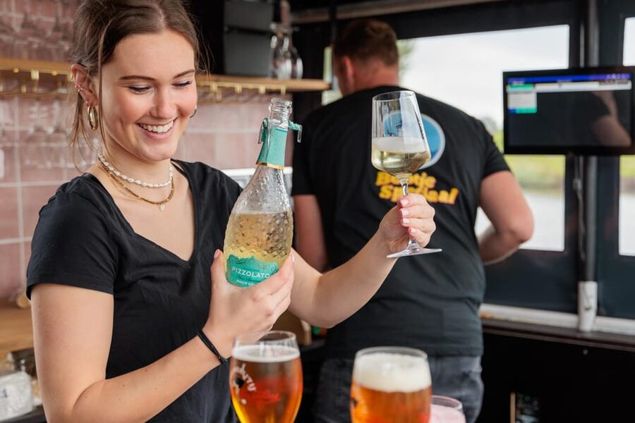 Groningen: Terrace Boat Experience with a Cozy Bar - The roof makes Dutch weather less of a gamble