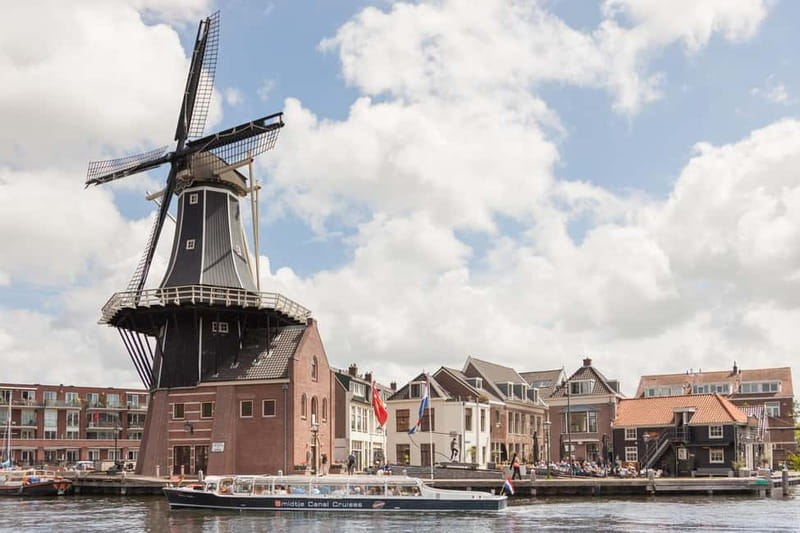 Local Cheese and Wine Cruise through Haarlem - Haarlem from the canal, with cheese on the table