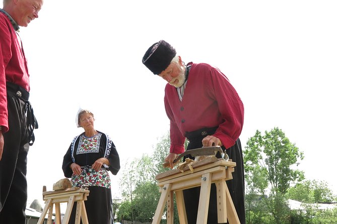 Private Workshop for Wooden Shoe Making in Simonehoeve - Turning a wooden block into a Dutch clog