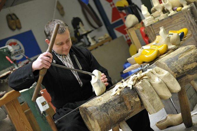 Private Workshop for Wooden Shoe Making in Simonehoeve - A cheese-farm visit with Dutch samples