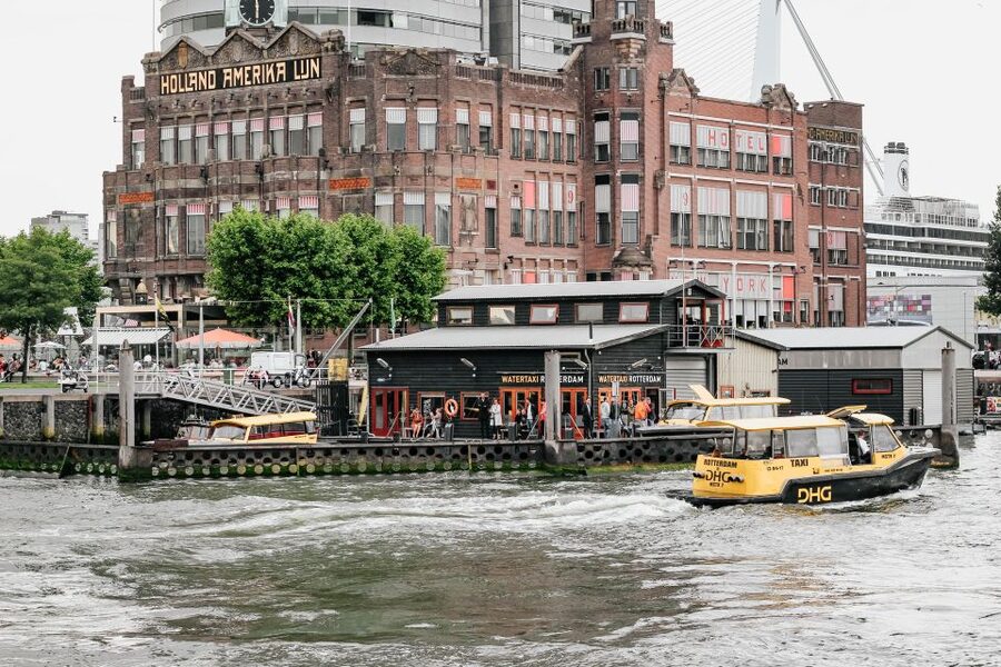 Rotterdam Architecture: Centre and South Bank with watertaxi - Lijnbaan and Rotterdam’s postwar city center