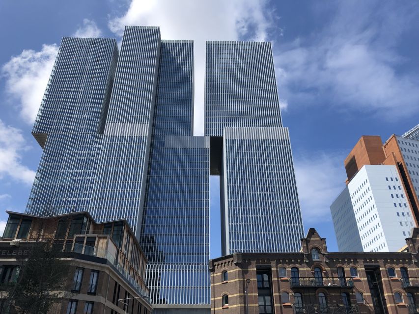 Rotterdam Architecture: Centre and South Bank with watertaxi - St. Laurens Church and the Markthal