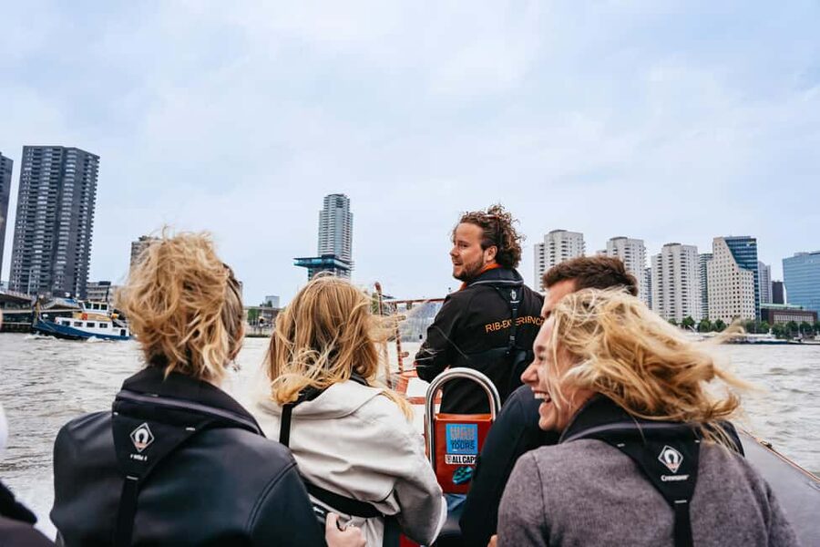 Rotterdam: RIB Speedboat Sightseeing Cruise - The first run across the Maas River
