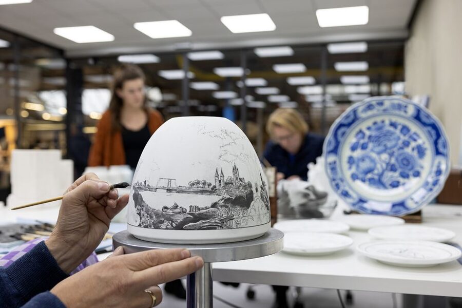 Royal Delft: Delftblue Factory and Museum - The museum collection, from antique tiles to modern Delftware
